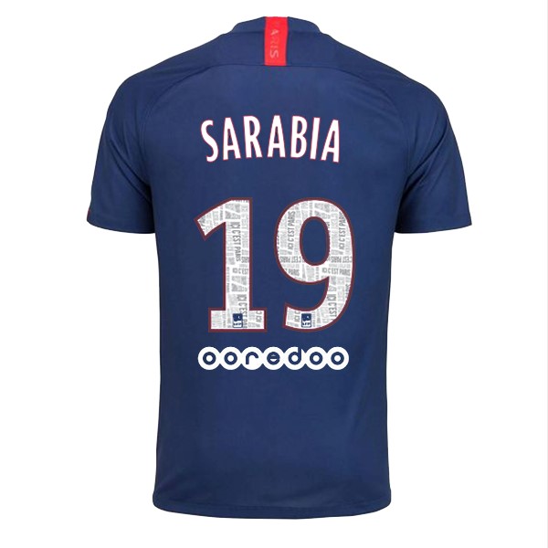 Camiseta Paris Saint Germain NO.19 Sarabia 1ª 2019/20 Azul